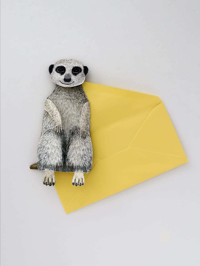 3D 立体グリーティングカード「ミーアキャット」 / 3D Animal Folding Card "Meerkat"