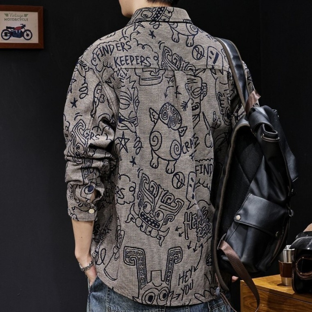 Comical Printed Cotton Shirt / コミカル プリント コットン シャツ