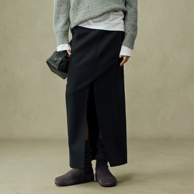 double waist slit pencil skirt  00402