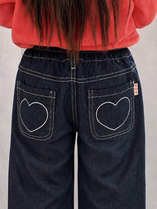 POISSON［取寄］heart embroidery denim pants 26autumn