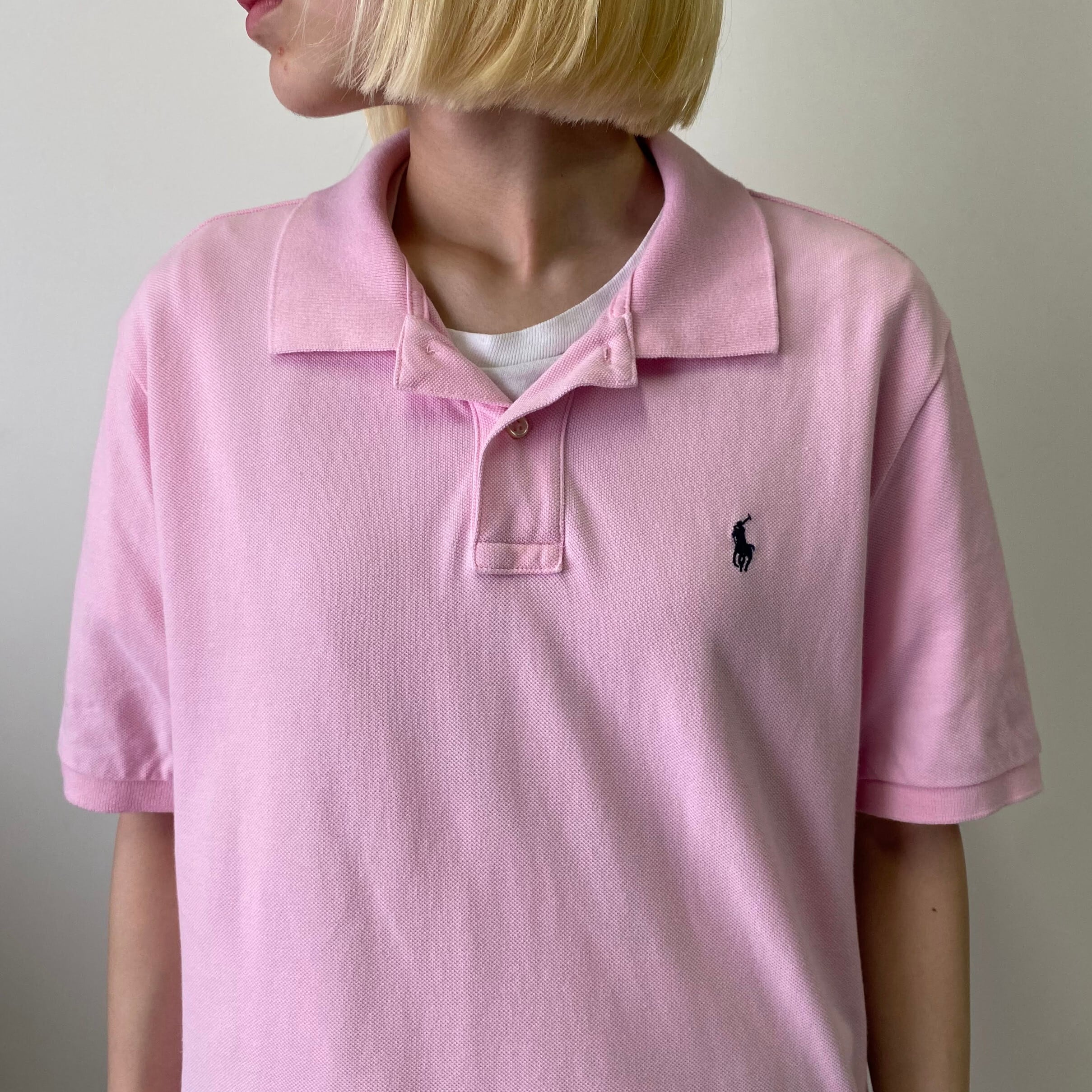 Polo Ralph Lauren ポロ ラルフローレン 鹿の子 ポロシャツ メンズ 相当 18 古着 ワンポイントロゴ刺繍 ピンク ポロシャツ Gs07 Cs29 50 Ha10 Cave 古着屋 公式 古着通販サイト