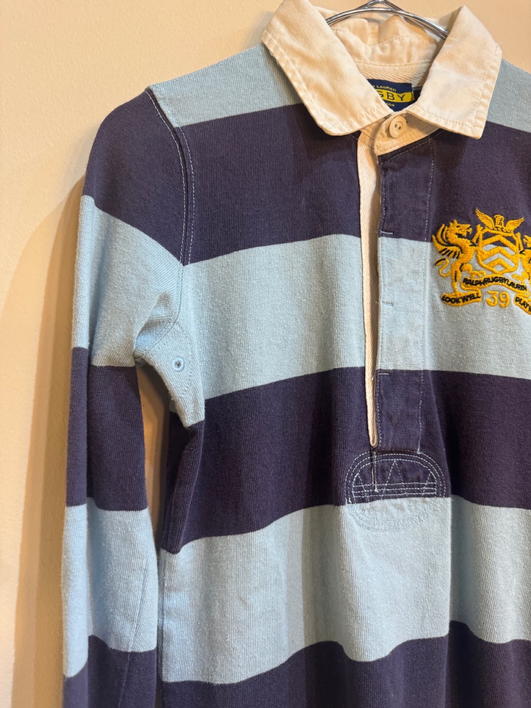 RALPH LAUREN RUGBY ボーダーラガーシャツ ブルー／ネイビー
