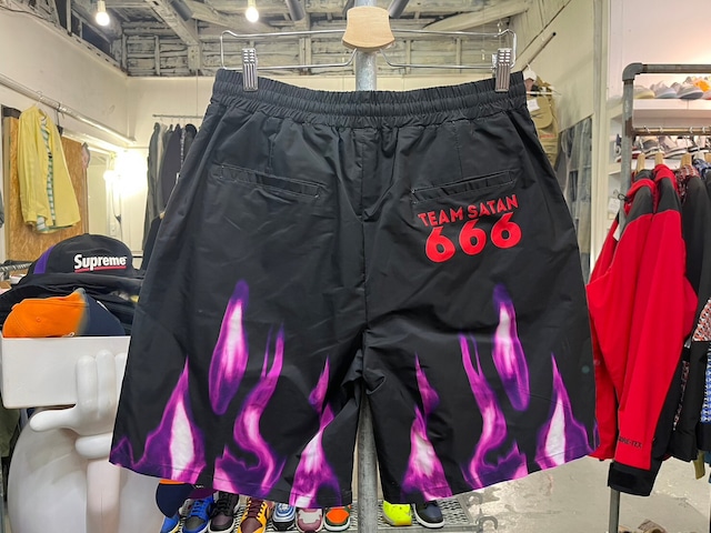 TEAM SATAN 666 FLAME 666 LOGO SHORT XL BLACK 60203