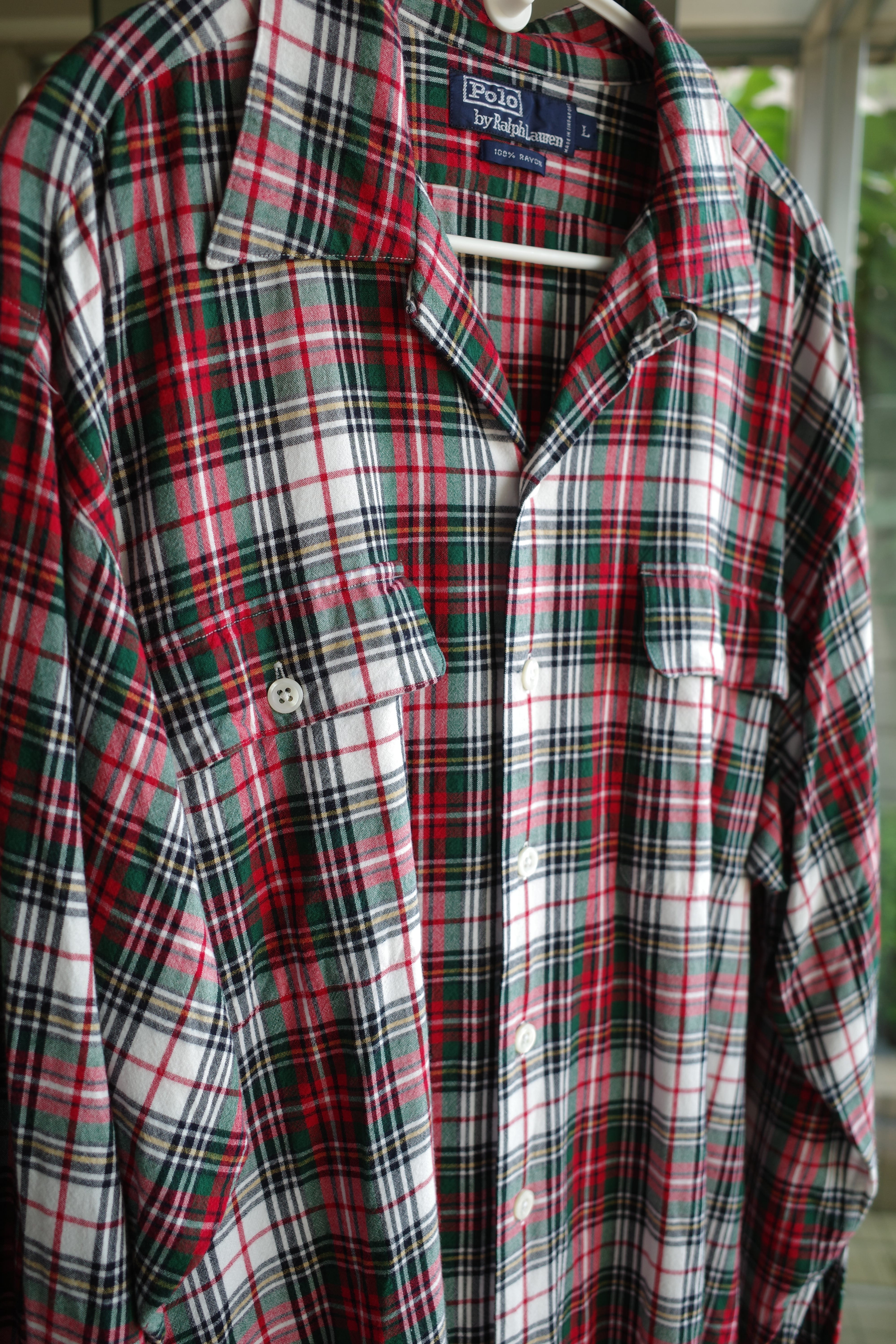 極美品】80s Ralph Lauren special rayon open collar shirt big size