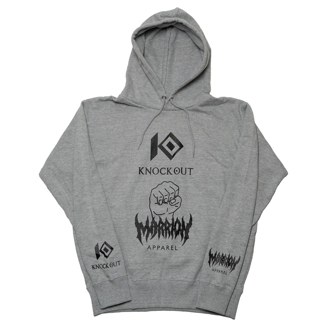 【M】KNOCKOUT×MARRIONAPPAREL   Hoodie (Gray×Black)