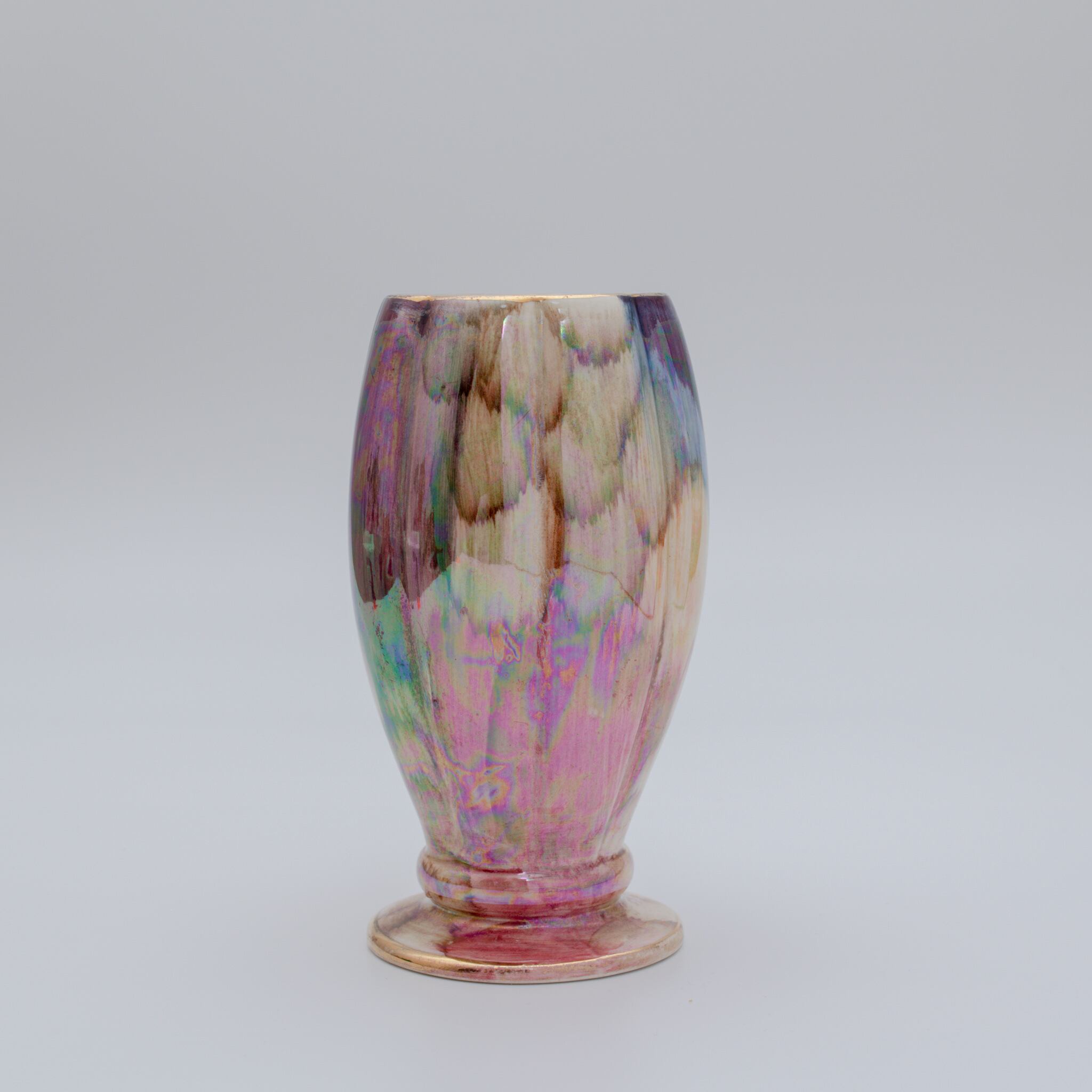 アンティーク ビンテージ 花瓶 パイレックス フラワーベース レインボー 美品