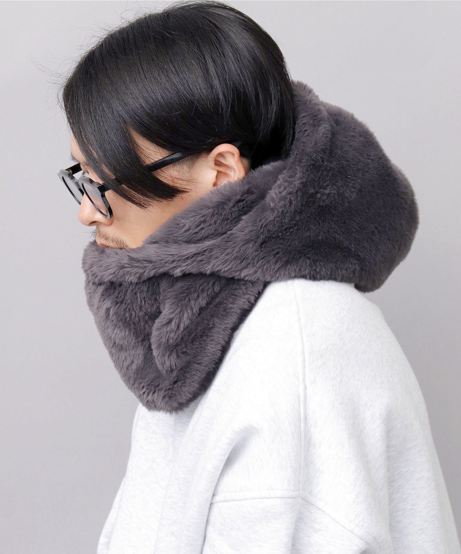 HDT-084 フェイクファー ビッグシルエット フーディー / ビッグフード