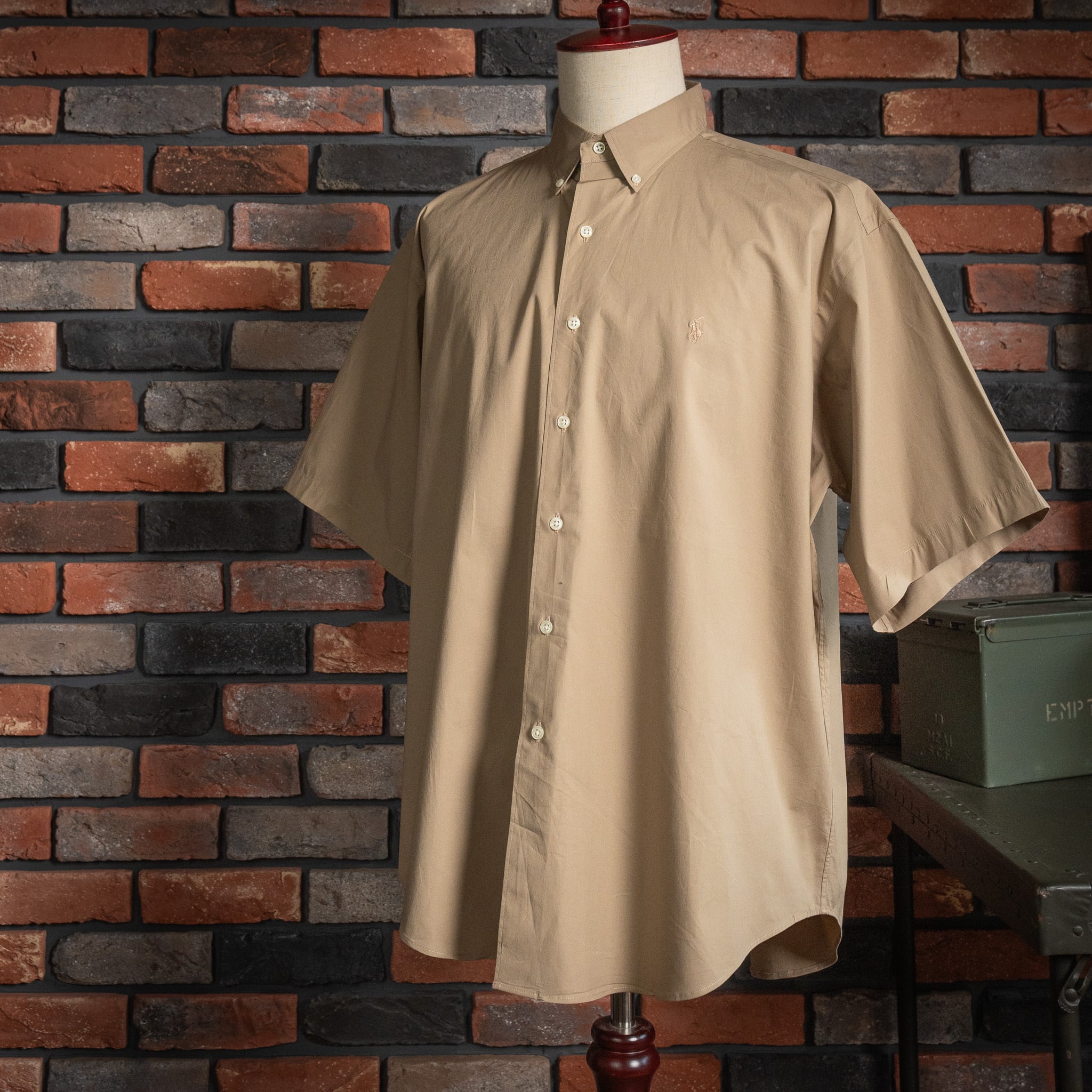 X-LARGE】Ralph Lauren Short Sleeve Cotton BD Shirt 