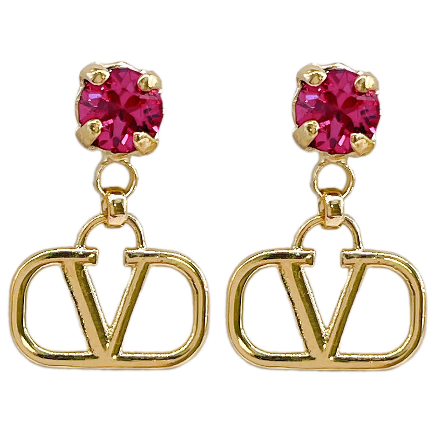 セール中 ヴァレンティノ Vロゴピアス ゴールド 関税送料込み