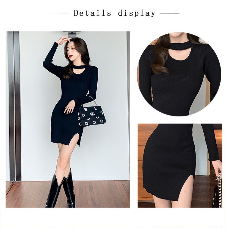   ニットワンピース フラワー 刺繍 シャギースリーブ ニット ワンピース le reve