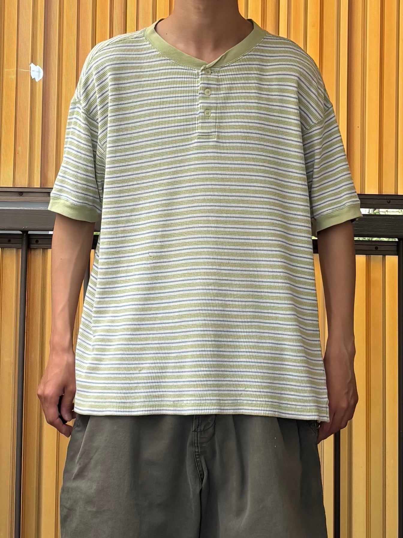90s old gap henry-neck boarder tee / ヘンリーネック ボーダーT