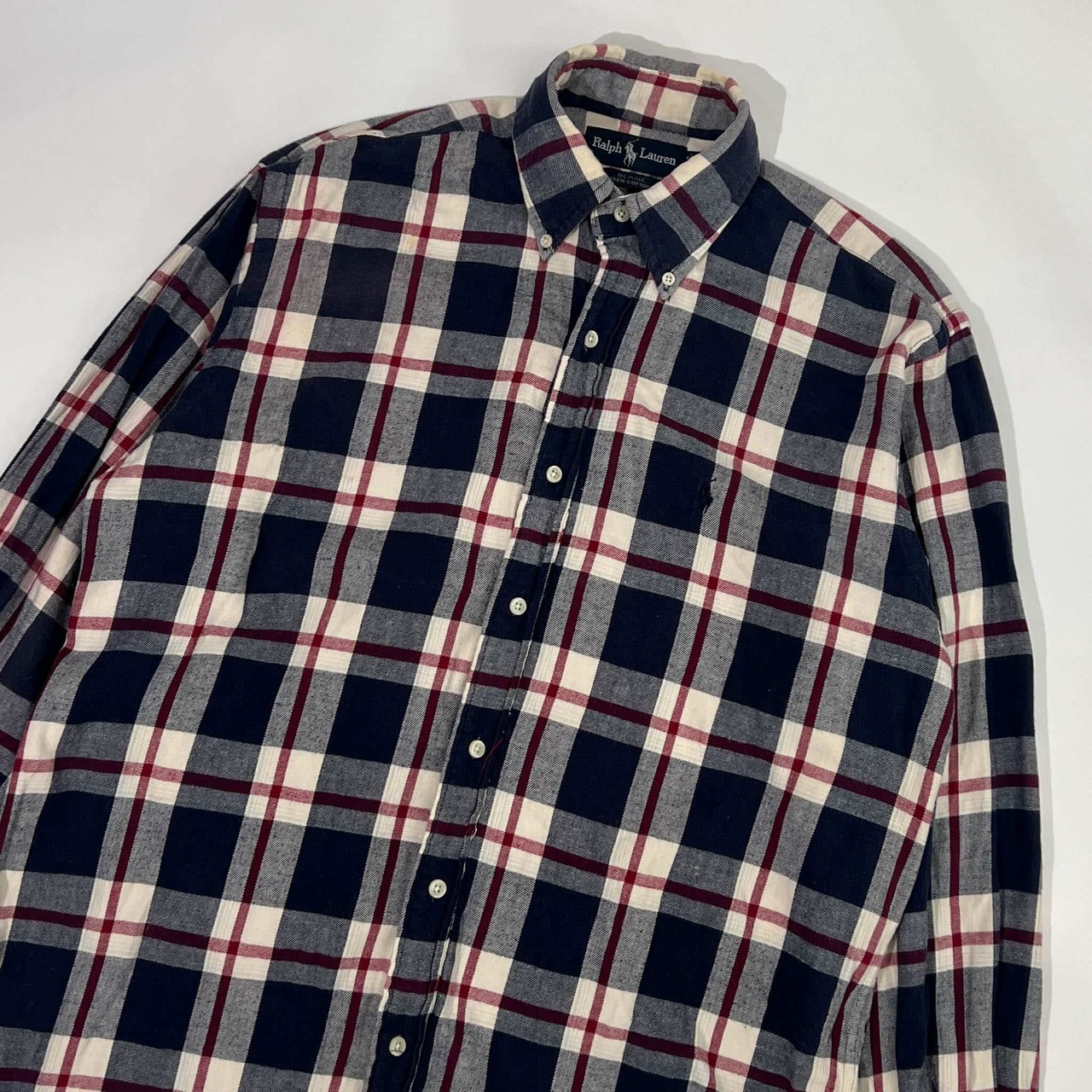 90s Ralph Lauren ラルフローレン BLAIRE チェック BD ボタンダウン 長袖 ネルシャツ S/メンズ 大きいサイズ/ビンテージ