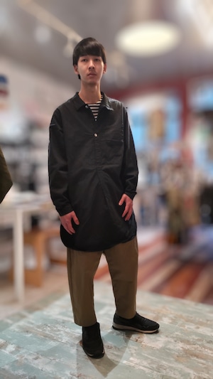 【DEAD STOCK】50s Swedish Army Pull Over Shirts   BLACK  スウェーデン軍 プルオーバーシャツ グランパシャツ  ブラック