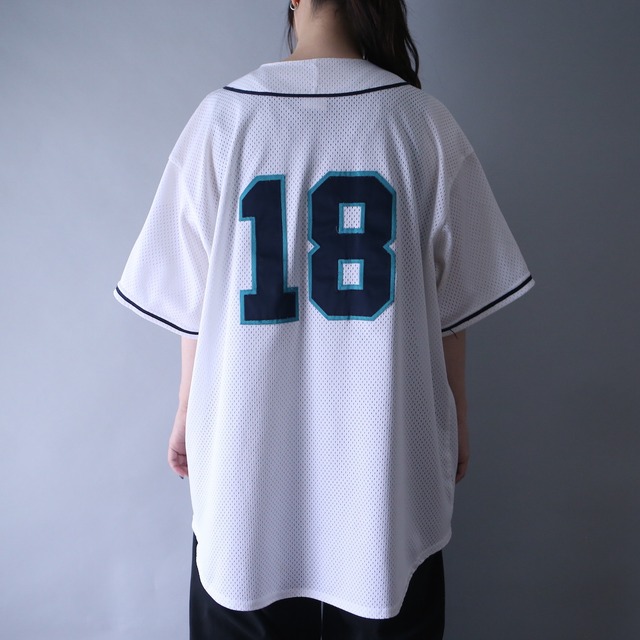 "EDMOND" 18 number over silhouette baseball shirt