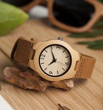天然木製腕時計 革ベルト ウッドウォッチ ペアウォッチ ナチュラル腕時計 エコウォッチ 軽量時計 男女兼用 環境配慮 手作り時計
