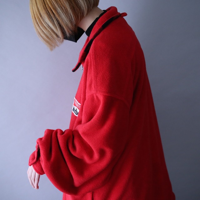 "Marlboro" reversible XXL over silhouette half-zip fleece pullover