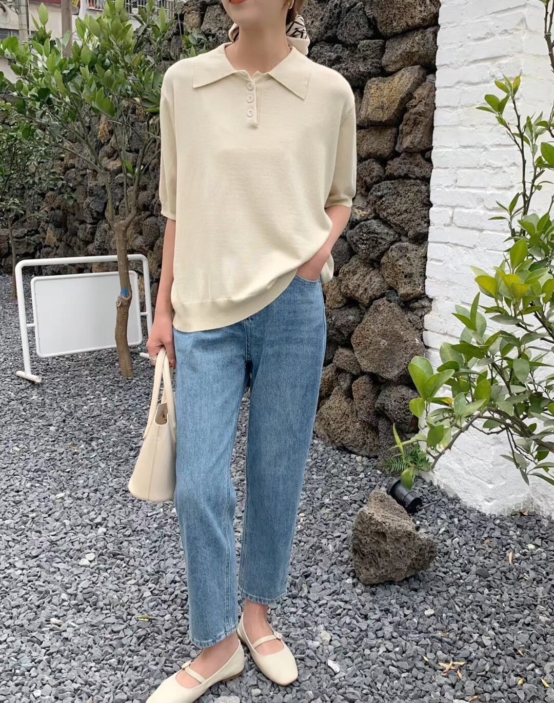 5分袖春ニット　AJ2205-619