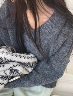 【新作５％OFF・3日間】V-neck Basic Knit_4colors