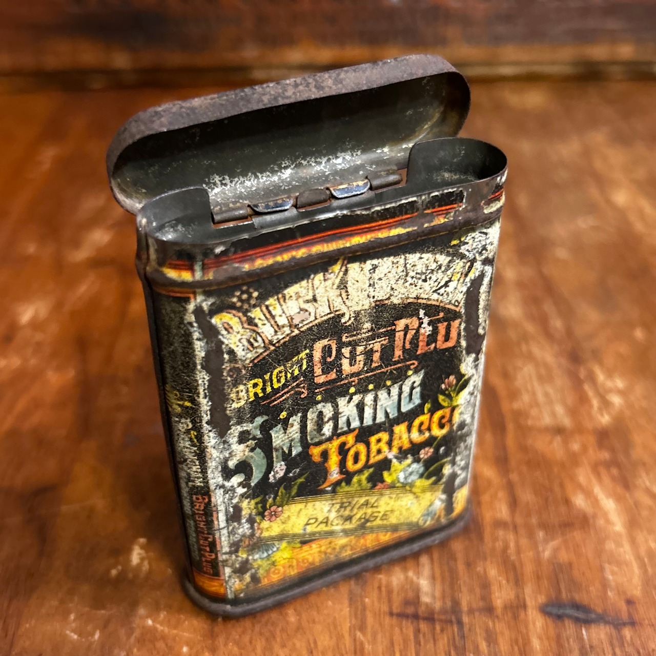 Early 1900s BUCKINGHAM BRIGHT CUT PLUG TRIAL PACKAGE アンティーク タバコ Tin 缶