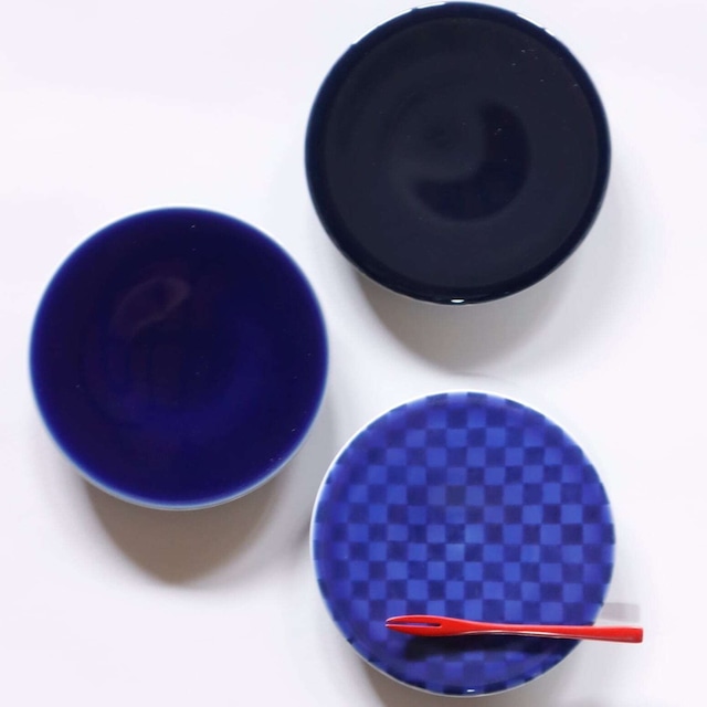 ペタ皿 (深瑠璃 艶漆黒) 1枚