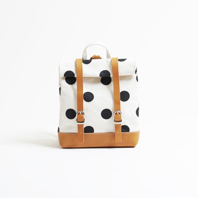 hanelca rucksack／black x polka dot  ハネルカリュックサック/ 墨 x 水玉