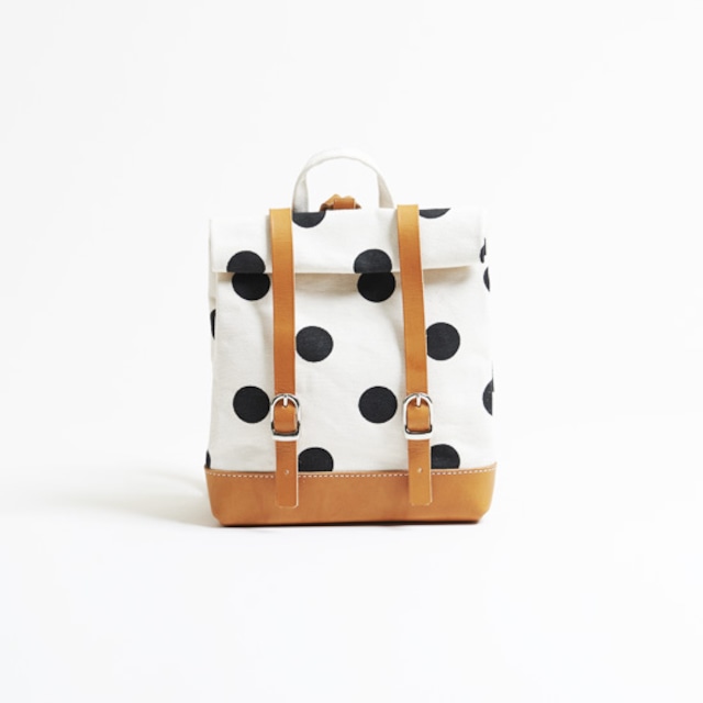 hanelca rucksack／black x polka dot  ハネルカリュックサック/ 墨 x 水玉