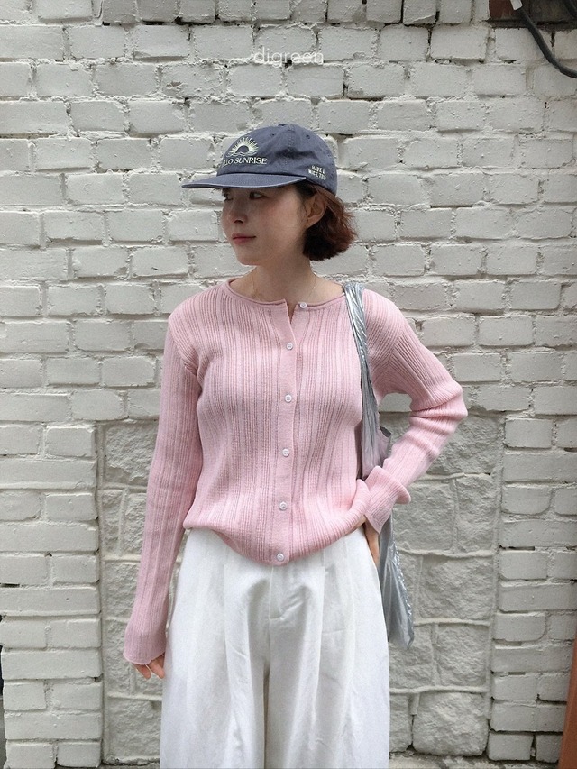 〘予約〙digreen / mom) wiggly rib cardigan