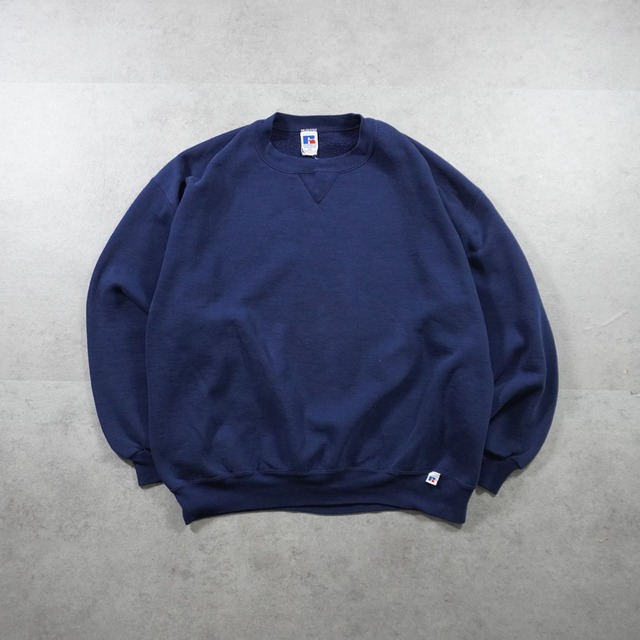 90s Russell Athletic sweatshirt solid navy XXL 古着