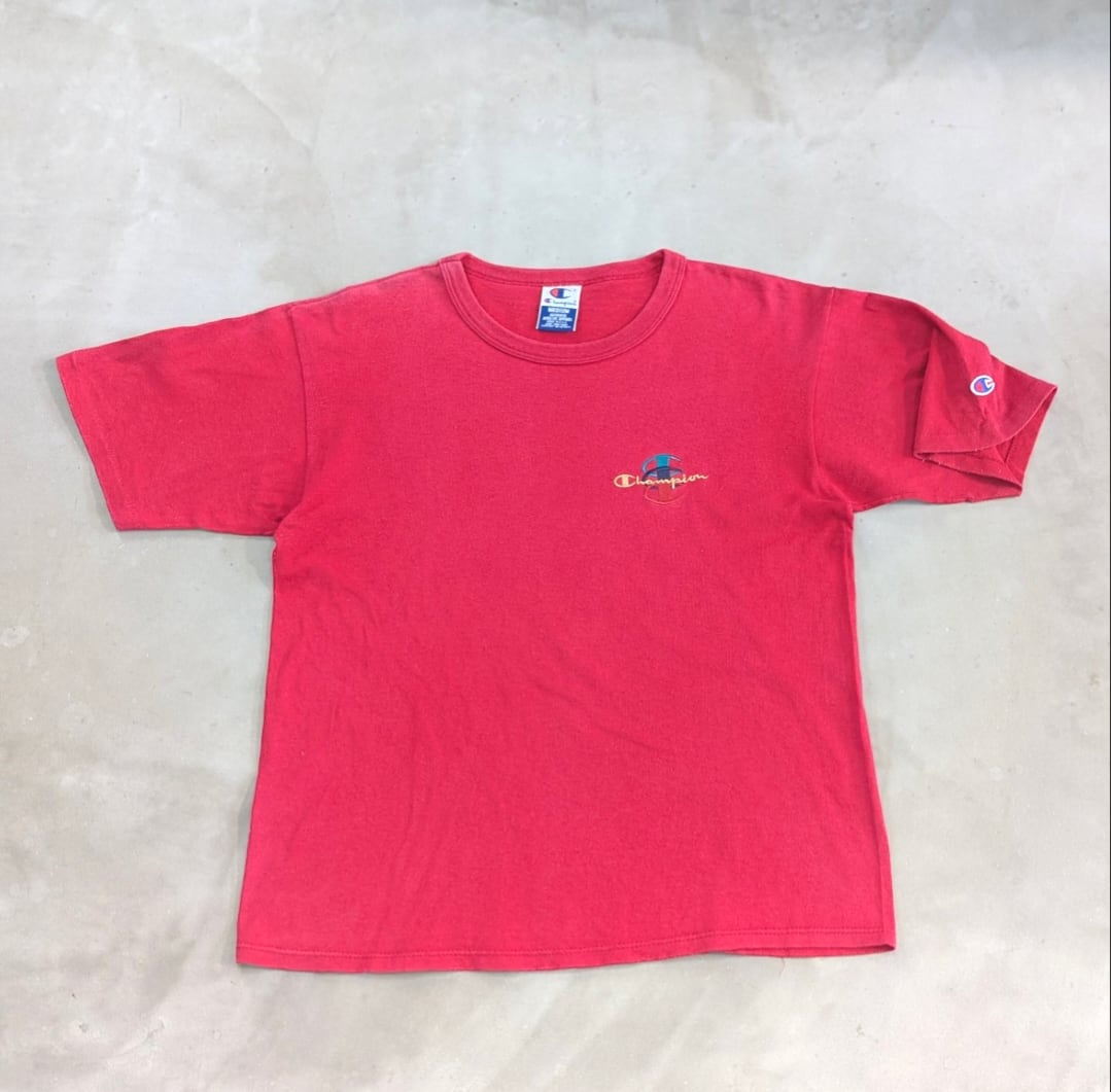90s champion 3連ロゴ刺繍 tee 小岩店