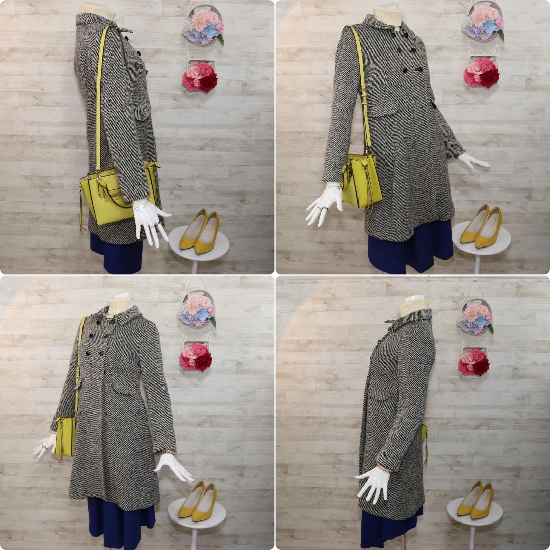 MARY QUANT LONDON ダブルロングコート M グレー ほぼ未使用