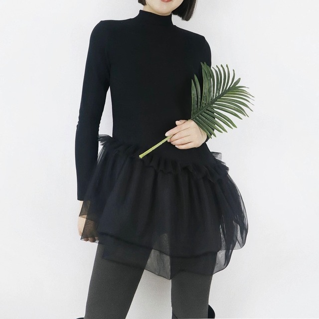 turtle irregular mesh dress　C0216