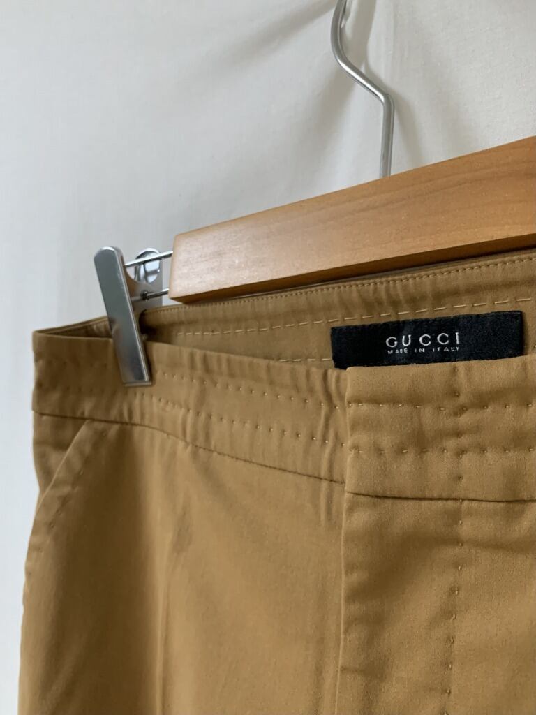 Flare Silhouette Stitched Design Slacks "GUCCI"