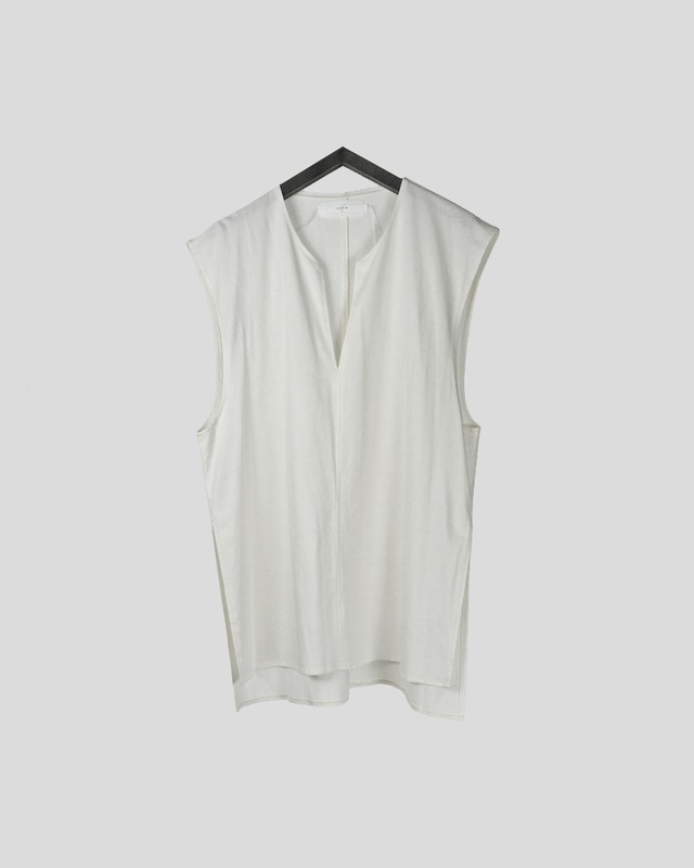 完全受注生産 / LINEN MINIMAL SLIT VEST / OFF