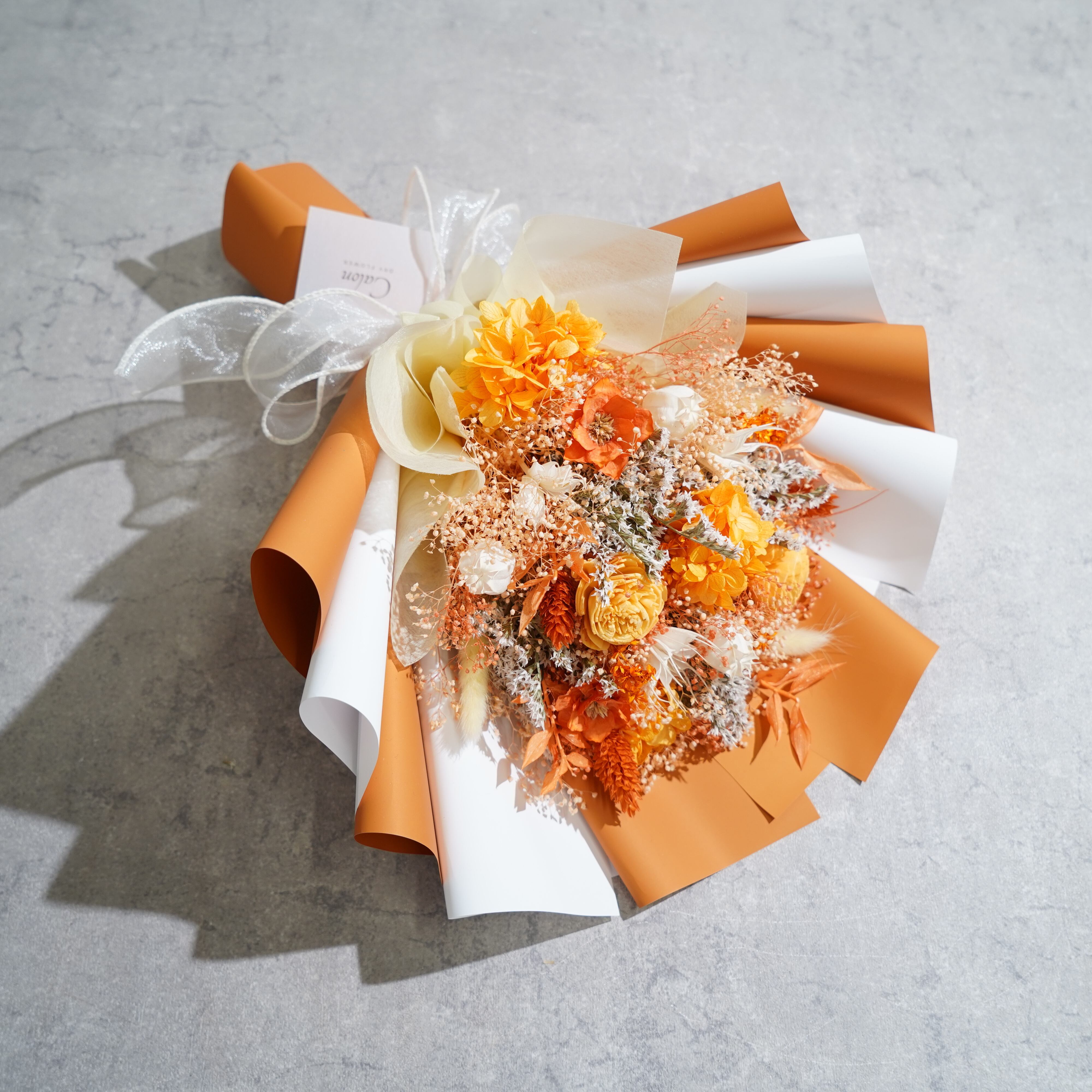 ドライフラワーの花束 Mサイズ オレンジ M-374≪限定1点≫