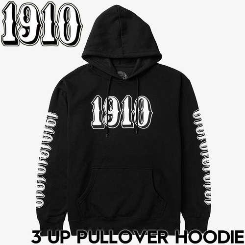 1910 ナインティーンテン 3 UP PULLOVER HOODIE プルオーバーパーカー フーディ BLK 日本代理店正規品