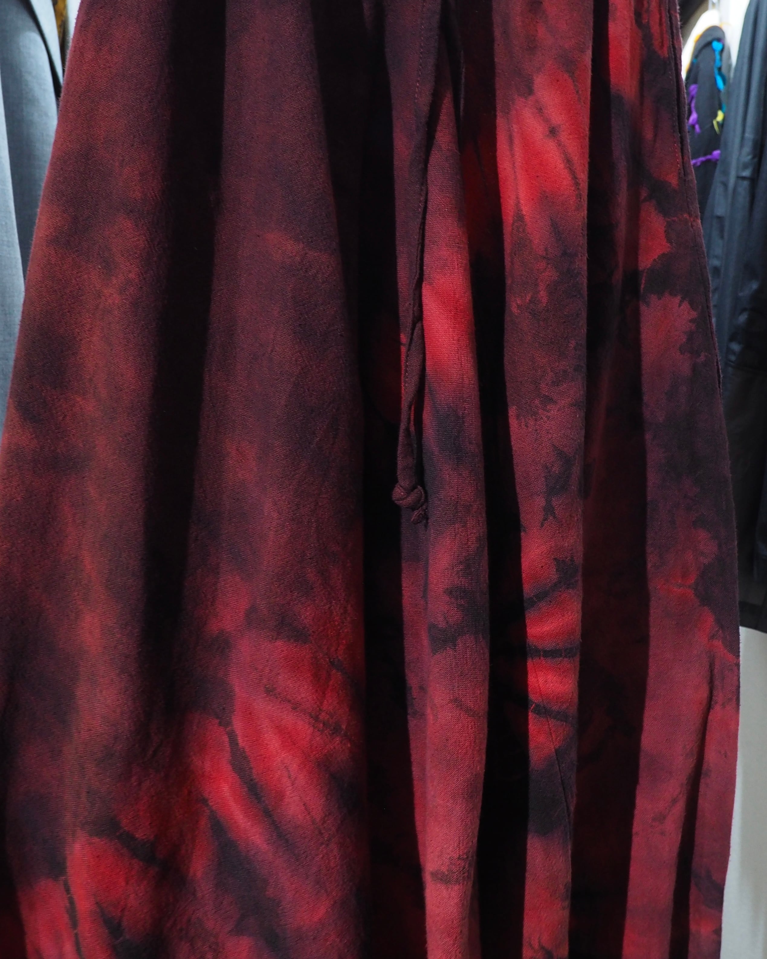 " 染色 " Beautiful Dark Bordeaux Over Dyed Sarouel Pants