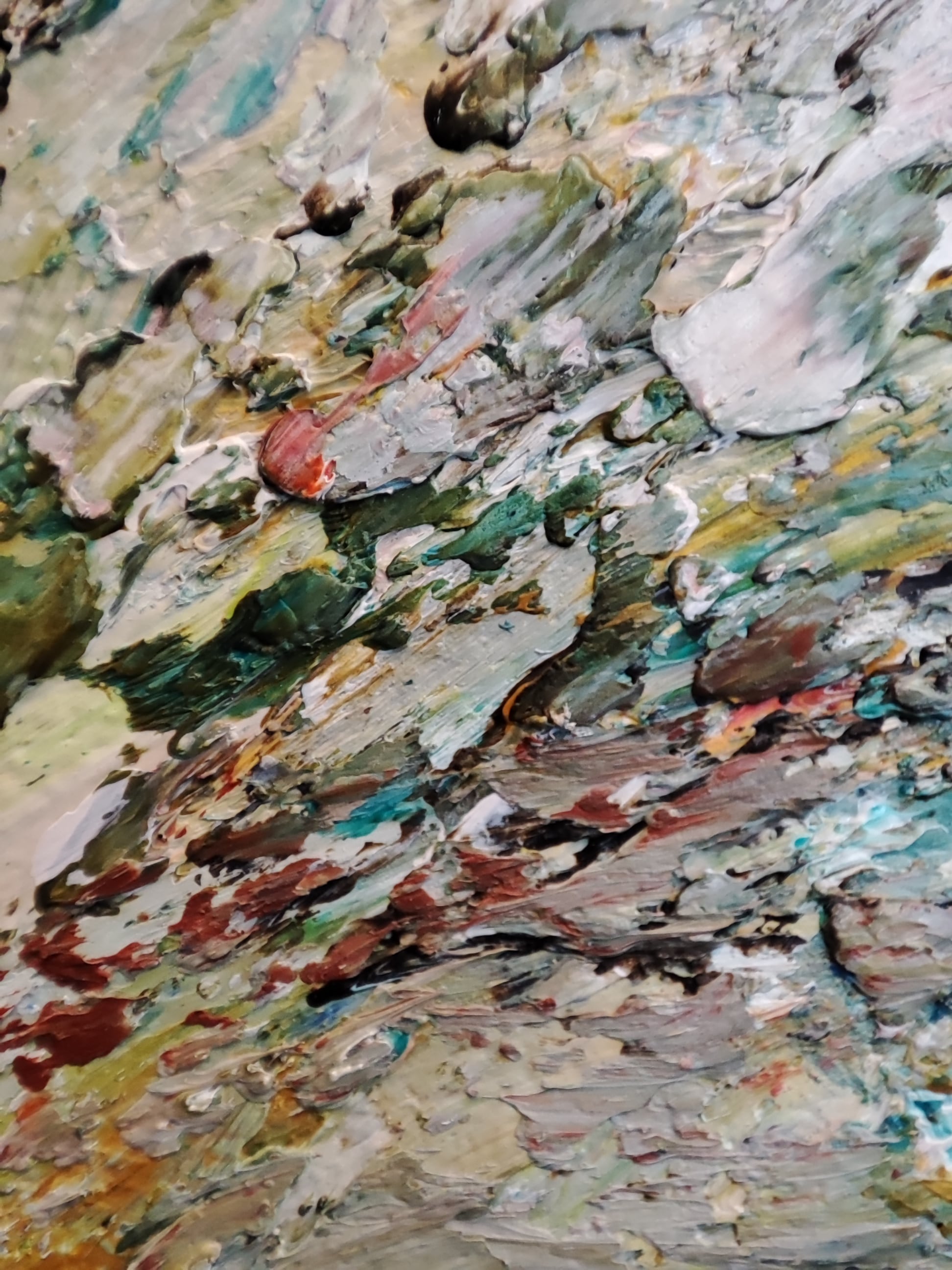 印象派 肉質画 油彩画 作者不明 Oil painting 肉筆油彩画 〜浪の下にも都の候ぞ〜 写実画 印象派