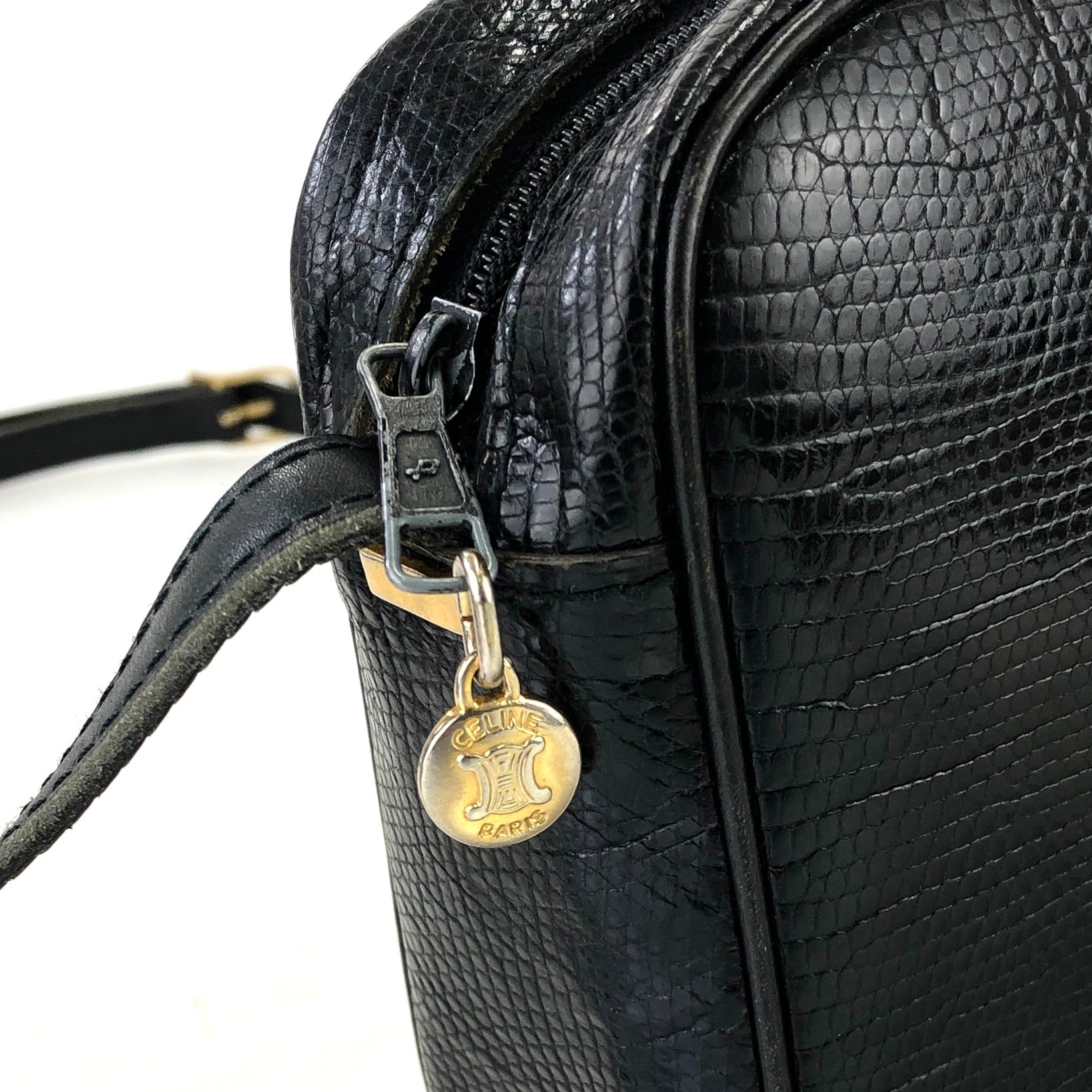 CELINE セリーヌ エンブレム トリオンフ リザード ポシェット クロス