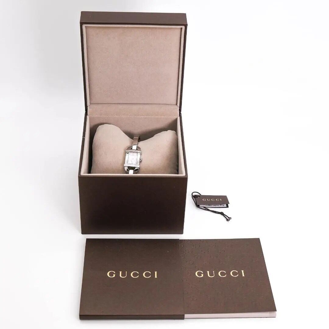 稼働 GUCCI 6800L 腕時計 GG柄 ピンク バングル 外箱 3863 | Like a