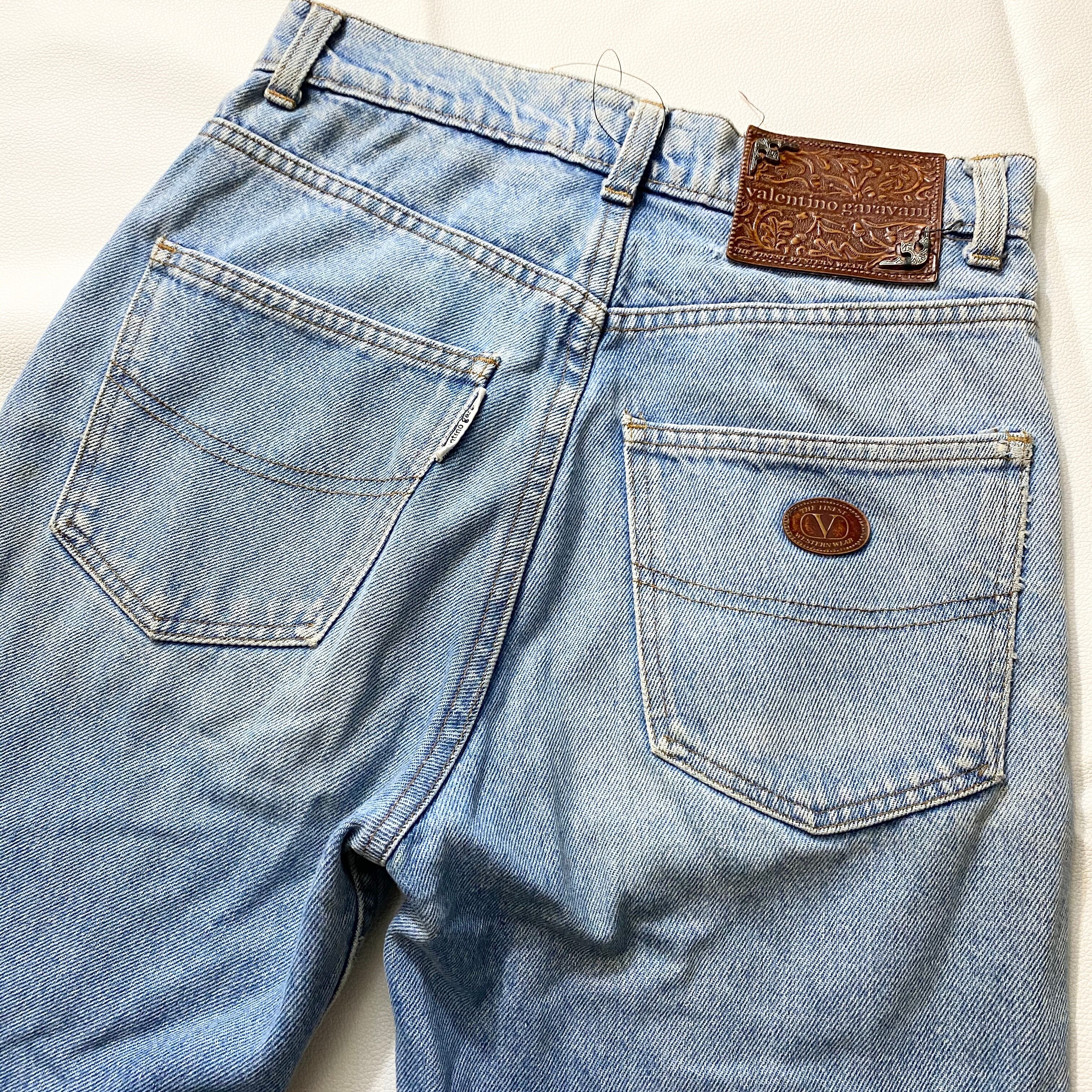 VALENTINO GARAVANI leather patch design denim pants | NOIR ONLINE
