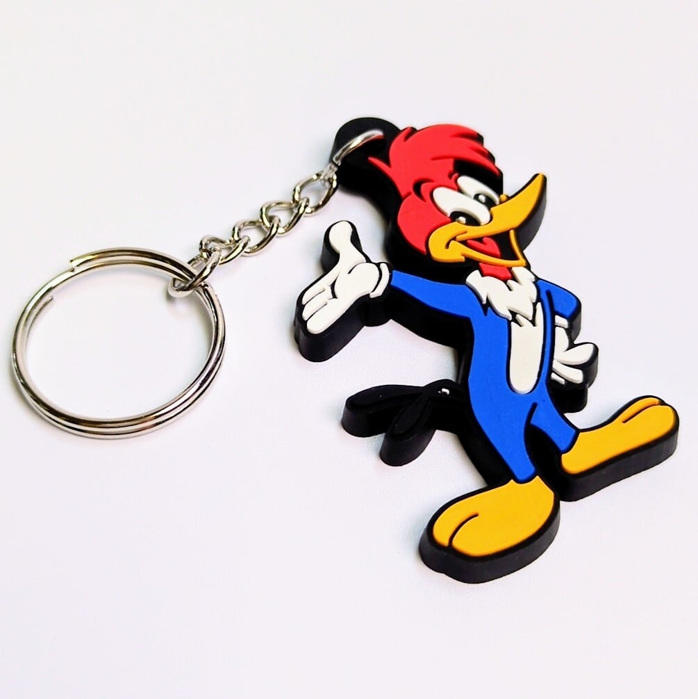 ☆ 送料無料！ ★ラバーキーホルダー★ 【 Woody Woodpecker ( ウッディー ウッドペッカー ) 】 〚アメリカン雑貨 アメトイ〛