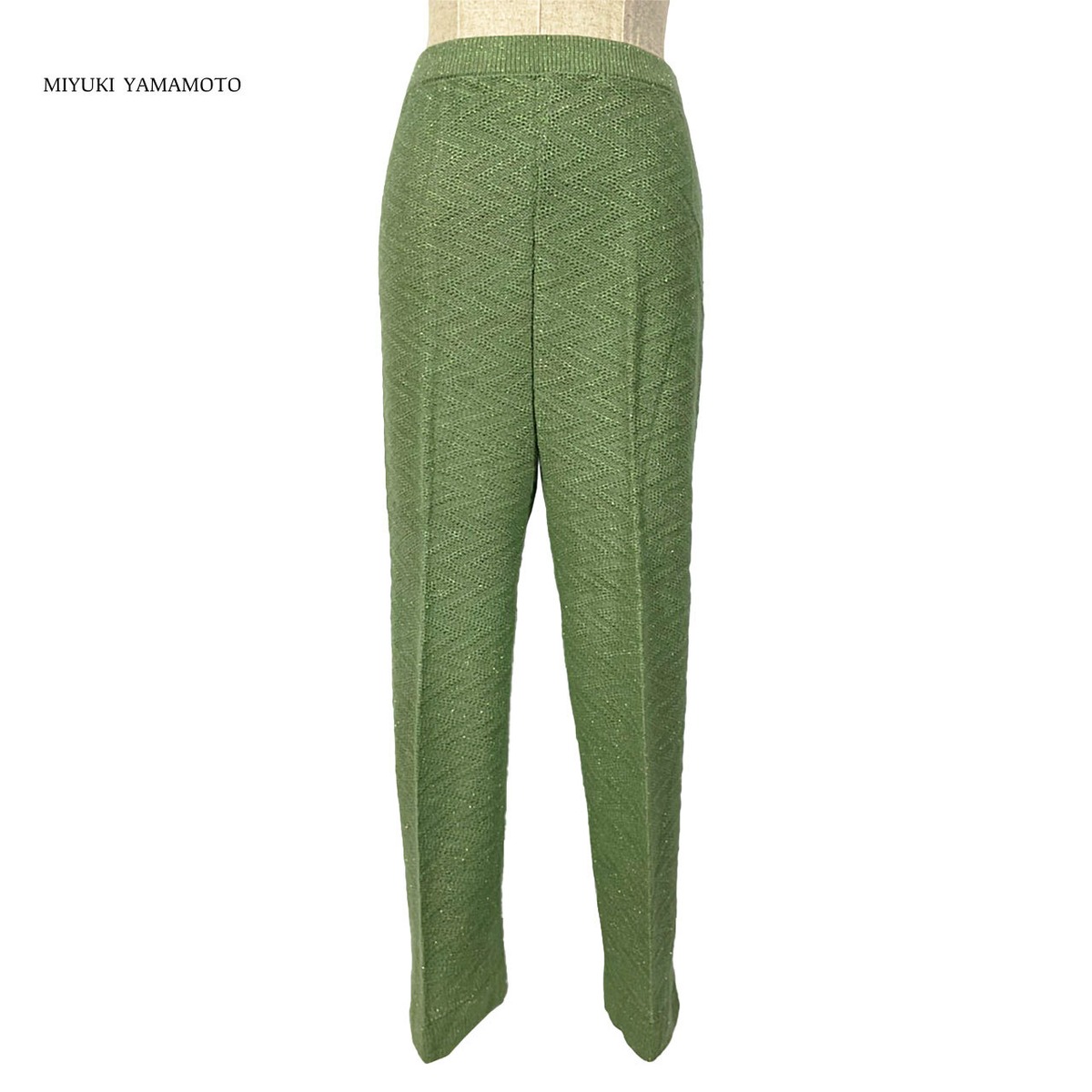 545 green glitter pants / グリーン グリッター パンツ / ラメ込 /1点物 / ニットウェア / ニットパンツ ...