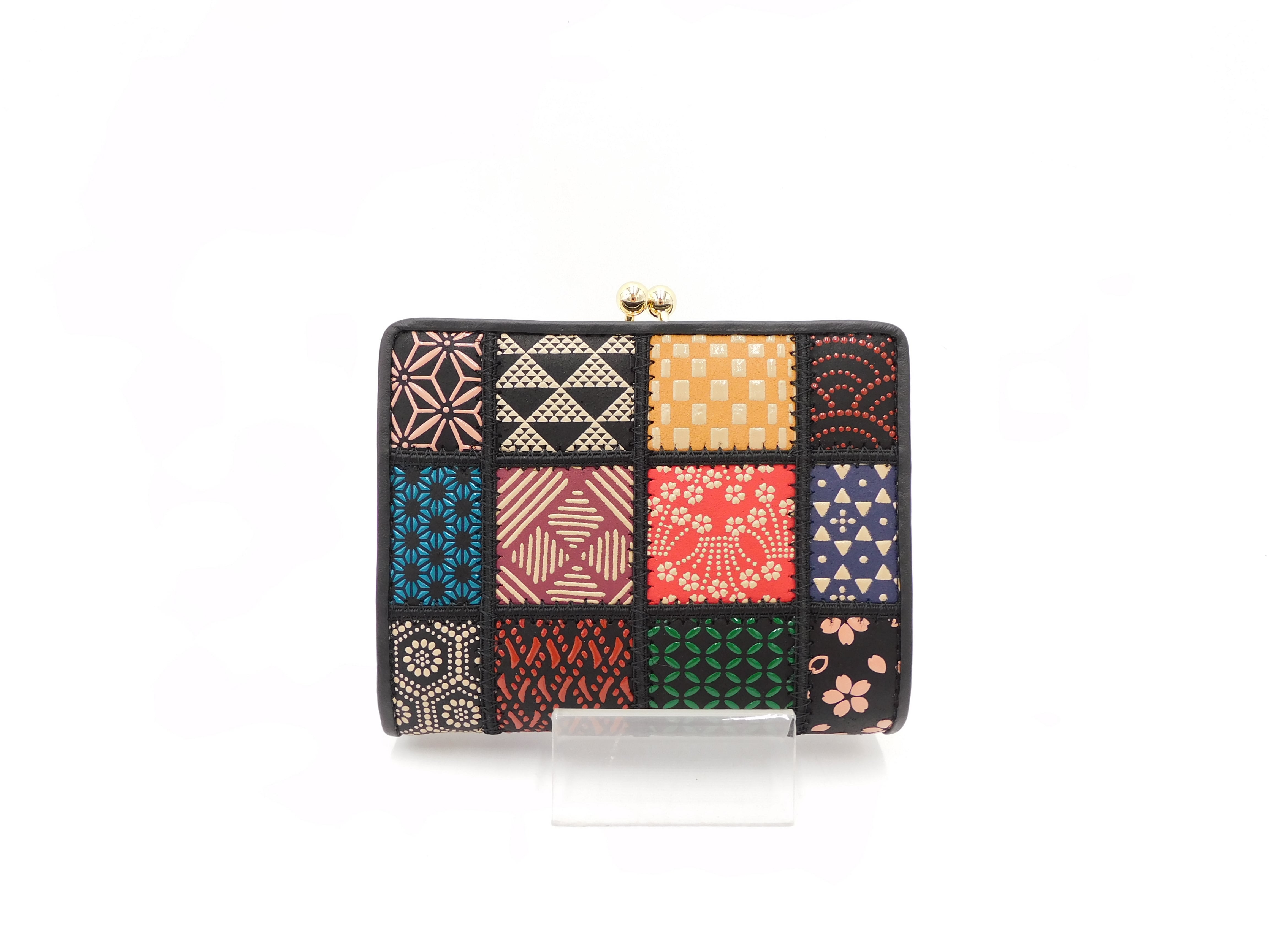 パッチワーク印傳 がま口札入 マルチカラー | 浅草前川印傳｜公式