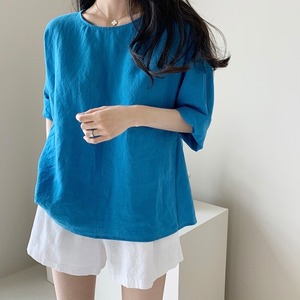 loose pullover shirt blue  101892