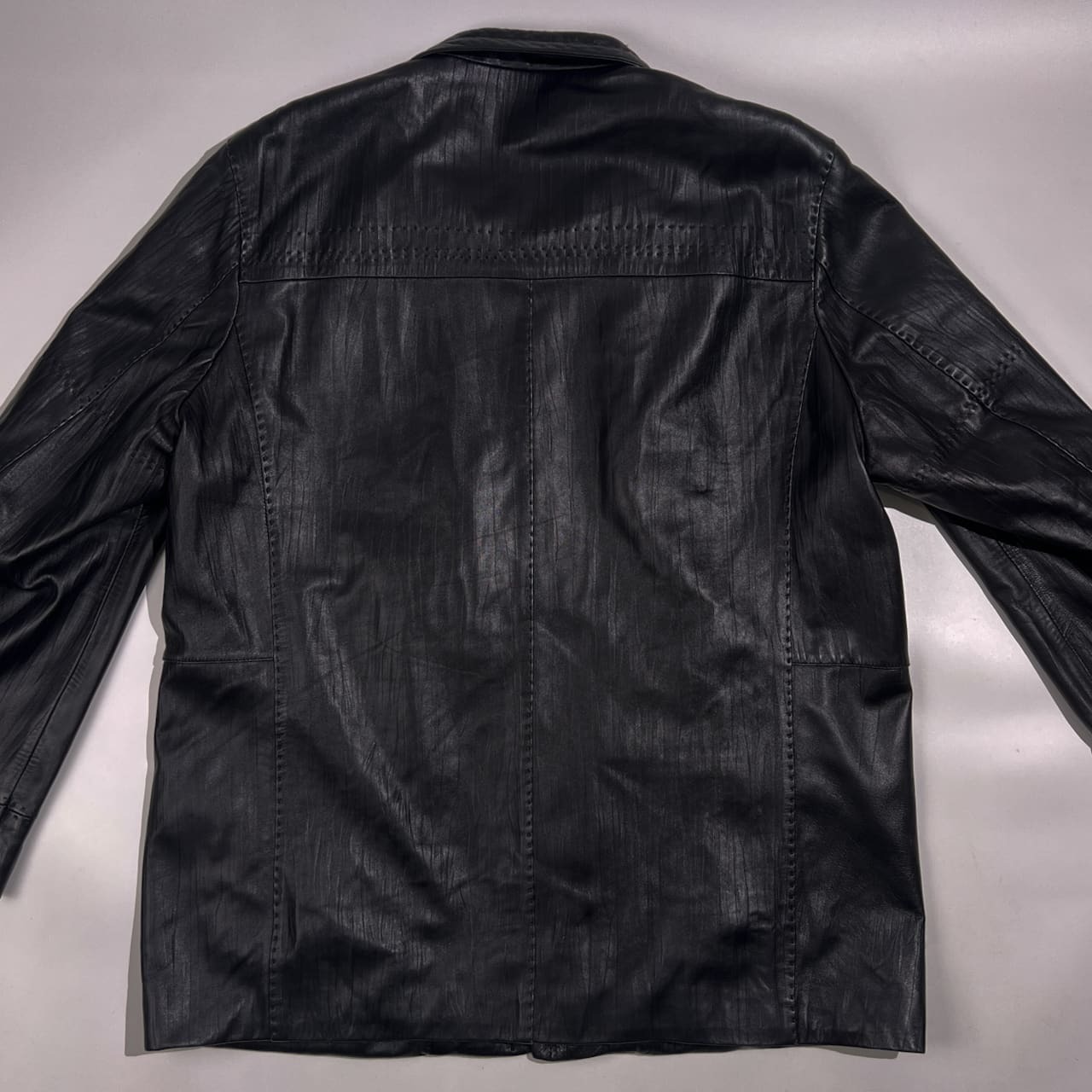 本革 BALMAIN バルマン 羊革 ラムレザー ジップアップ ジャケット L/ブラック系 メンズ