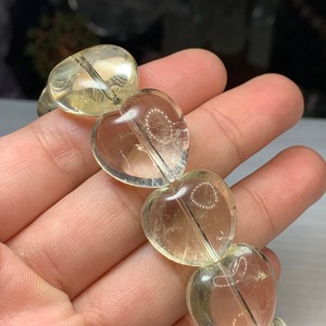 大きいほんのりイエロー☆ハートシトリンブレスレット