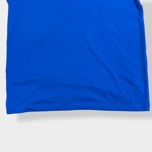 【THE NORTH FACE】ロゴ プリント Tシャツ ブルー バックロゴ 静電気防止機能 ノースフェイス L 半袖 アウトドア us古着