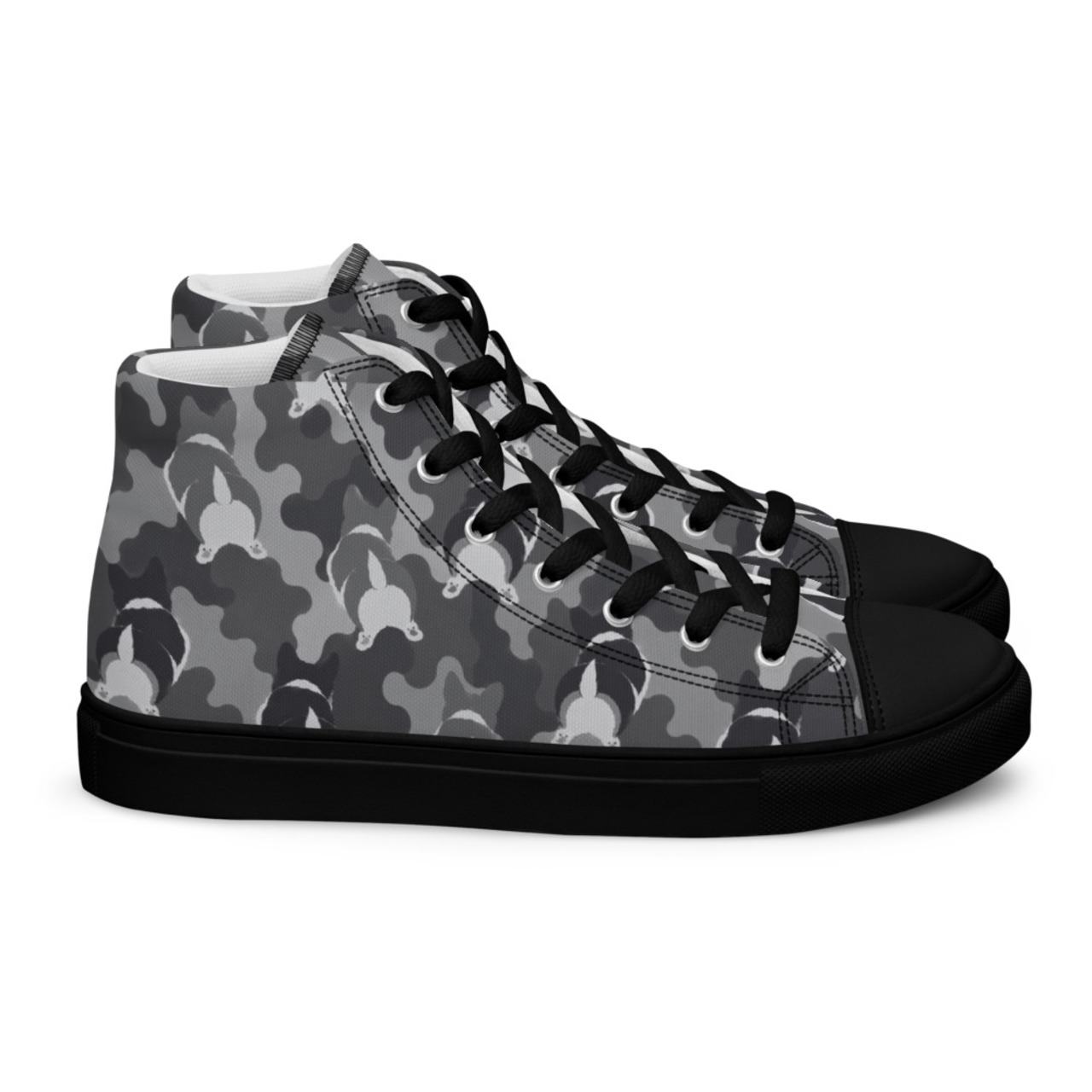 WIGGLE CAMO monochrome High-Top Sneakers(Men’s)  [S0004]