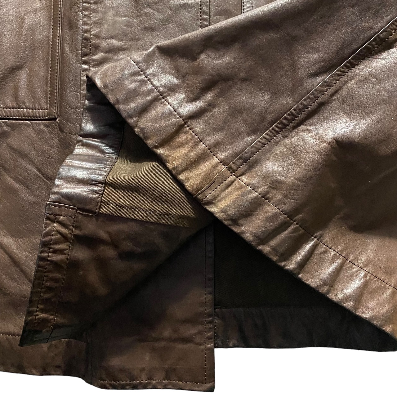 vintage MEN’S BIGI waxed leather coat