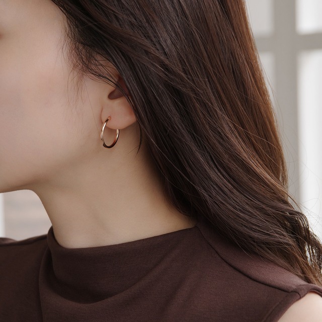 K18ピンクゴールド 直径20mm フープピアス【MKM0163P1】
